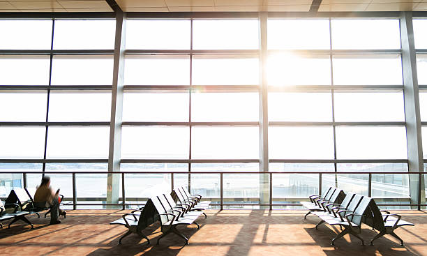 istock Airport terminal waiting area with sunlight 2240553202