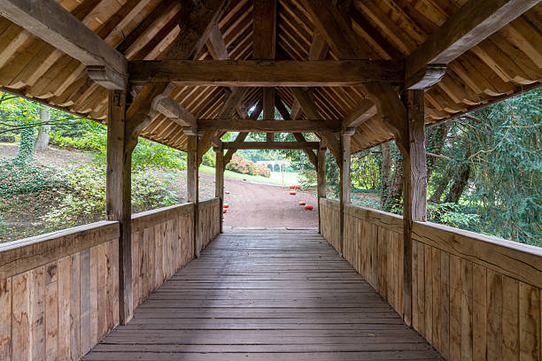 istock Wooden bridge in the park during autumn 2240553447