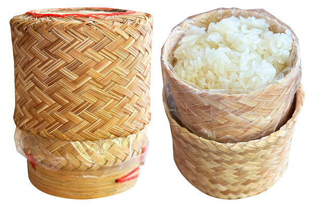 istock Sticky Rice in Bamboo Container Isolated on Transparent Background with Clipping Path 2240553577