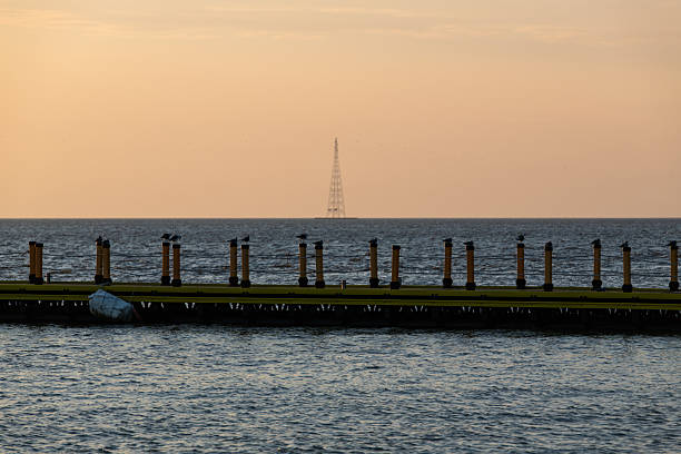 idyllic seascape during sunset