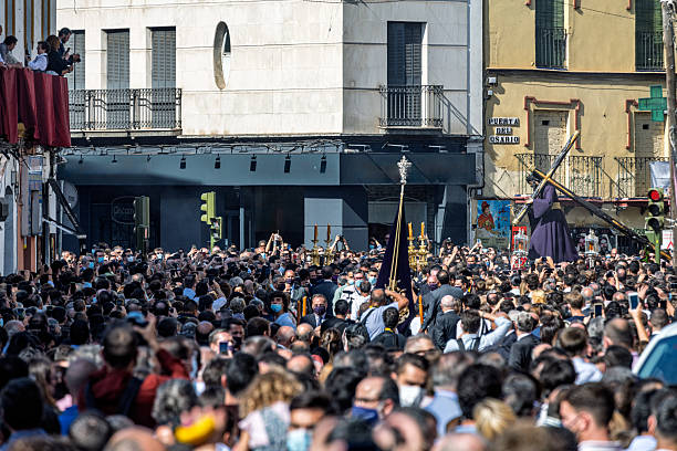 istock Seville, Spain, Oct 16 2021, Gran Poder carried through crowds in Seville during Holy Week 2021 2240555588