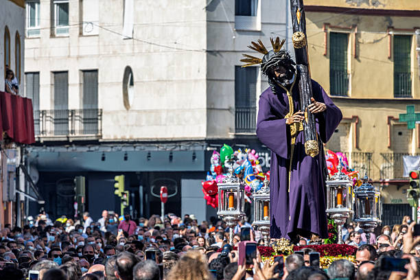 istock Seville, Spain, Oct 16 2021, El Gran Poder procession in Seville draws devotion from the crowd 2240555676