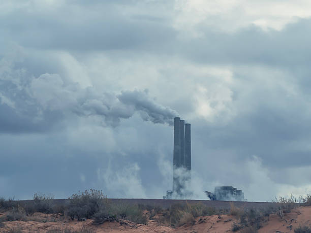 Industrial chimneys that emit exhaust gases
