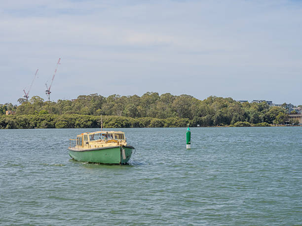 12 October 2025 Boat Ferry on Parramatta River Sydney Harbour on a warm spring cloudy overcast day in Sydney NSW Australia
