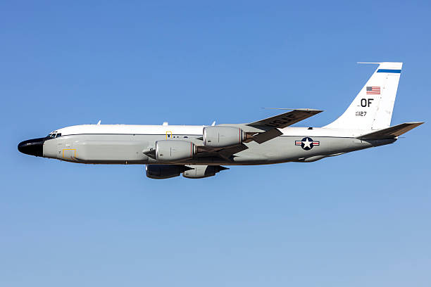 Luqa, Malta - September 25, 2025: US Air Force Boeing TC-135W Stratolifter (717-158) (Reg.: 62-4127) on a flyby over runway 31 on arrival.
