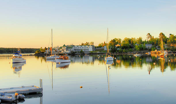 istock Boats at sunrise-Booth Bay Harbor, Maine 2240569018
