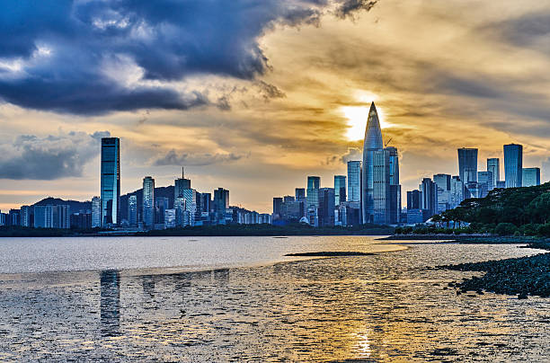istock Shenzhen skyline and modern buildings scenery at sunset 2240573449