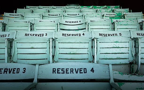 Arena Seating at a racetrack. Pattern, color, emptiness, texture, vintage, retro.