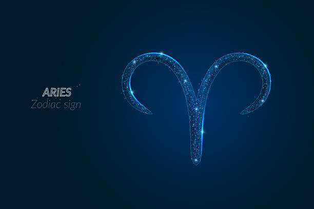 istock Abstract futuristic image of aries zodiac sign. Astrological horoscope characteristic. Polygonal vector illustration looks like stars in the blask night sky in spase. Digital low poly design. 2240577534