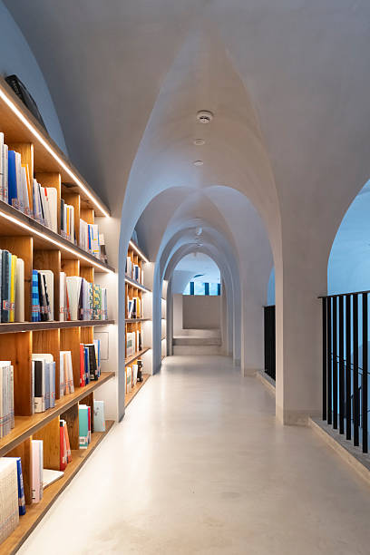 istock Neat bookshelves in a modern decorated library indoors 2240577553