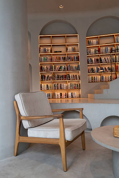 istock A leisure sofa in a library with modern interior decoration 2240577564