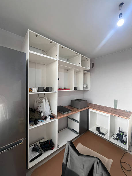 istock Kitchen Renovation: Unfinished Cabinets and Countertop 2240581342
