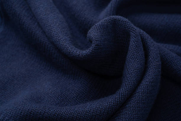 istock Navy blue merino wool sweater texture as background. Top view. 2240584876