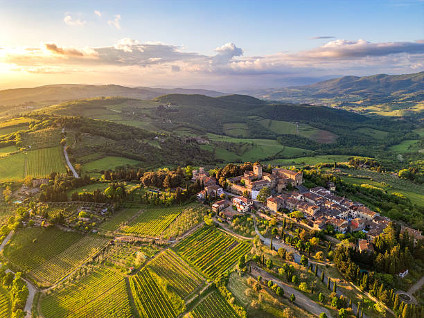 istock Panzano in Chianti, Tuscan town from drone 2240585242