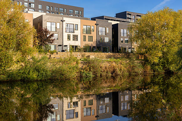 istock Modern eco housing by the River Aire in Leeds 2240589190