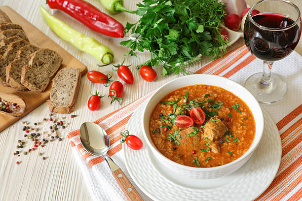 istock Traditional Georgian soup Kharcho with meat and rice. 2240590021