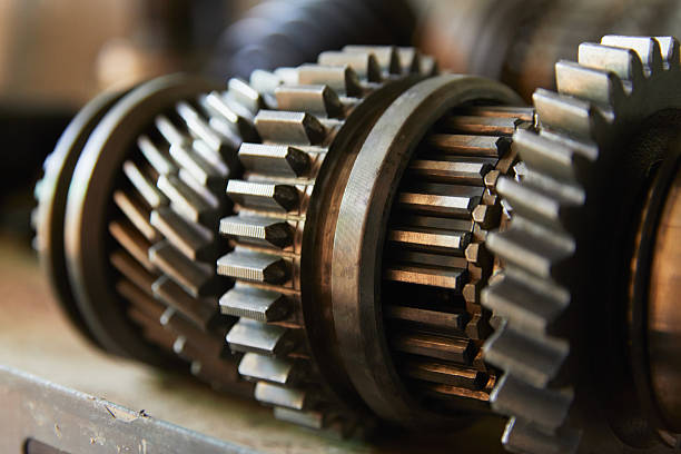 istock Zoom Right Frame Mechanical Engineering or Industry Concept by Mechanism Gear or Cog System 2240592217