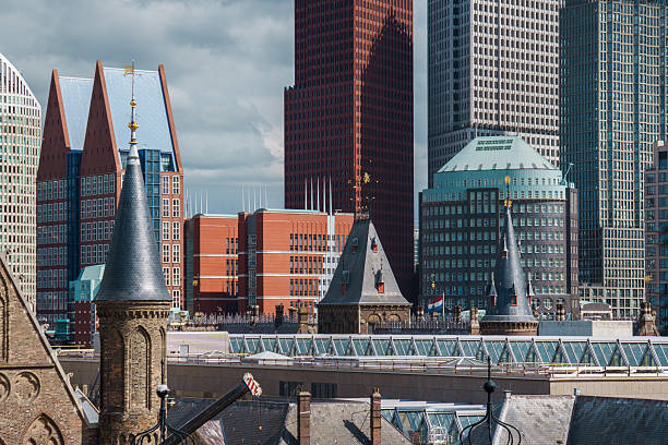 istock Hague Skyline Historic Towers Modern Skyscrapers Contrast 2240592353