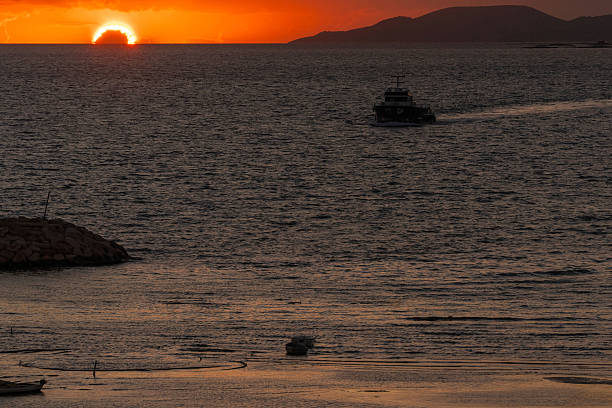 sunset at Stagnone of Marsala Sicily Italy