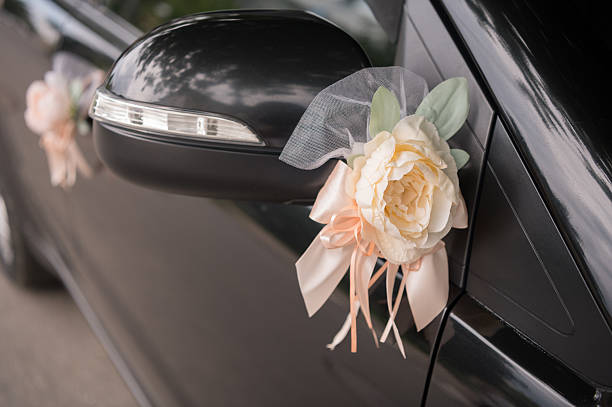 istock Fresh flowers decorate the car 2240604865