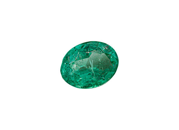 istock Lustrous Emerald Gemstone with Oval Cut 2240605398