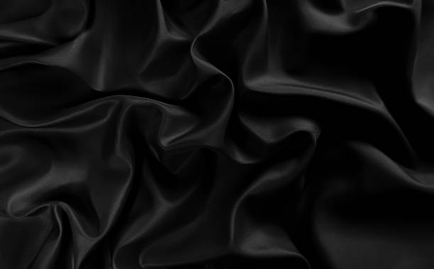 istock Luxury elegant background. Dark soft true black grey shiny dusty silk satin fabric material. Wavy lined crumpled swirl curves. Premium abstract brilliant fluid smooth rich royal velvet wallpaper. 2240605819