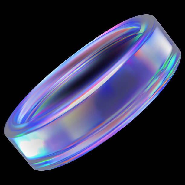 istock 3D vector realistic transparent holographic iridescent glass coin 2240608273