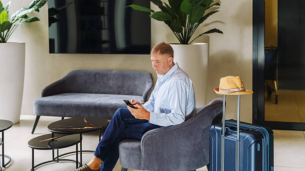 istock Relaxing at a leisure lounge before embarking on a travel journey 2240610891