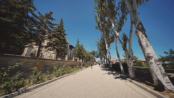Waterfront in Feodosia in the summer.