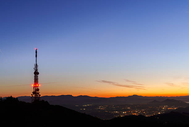 istock Communications tower. Antennas at sunset on Mount Jaizkibel, Basque Country 2240614078