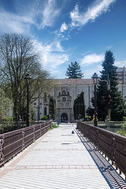 Cardenal Lopez de Mendoza school building seen from pedestrian bridge