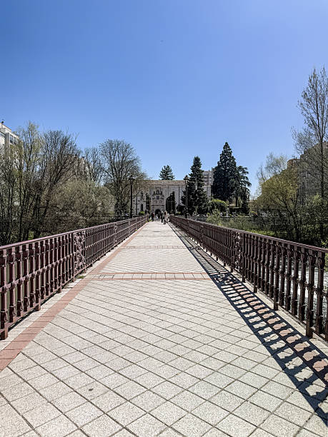 istock Castilla Bridge over the Arlazon River in Burgos with iron railing 2240617316