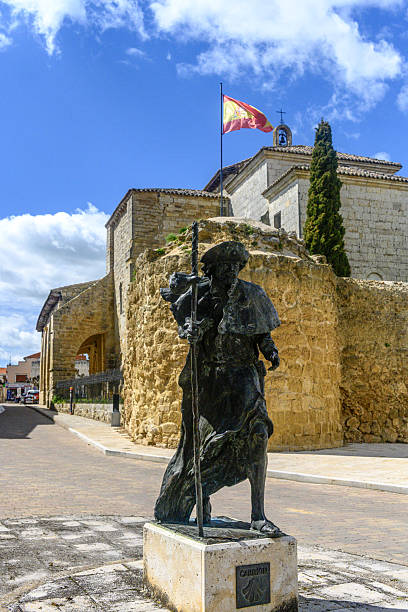 istock Carrion de los Condes, Spain - April 20, 2025: Pilgrim statue in front of Santa Clara Monastery 2240618694