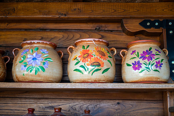 Colorful traditional Greek clay  pottery
