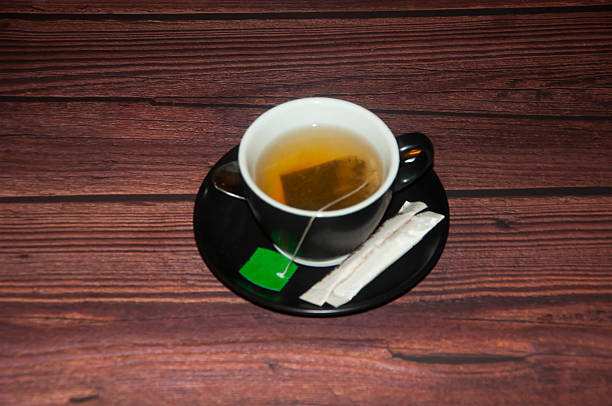 Glass of Turkish tea on wooden table
