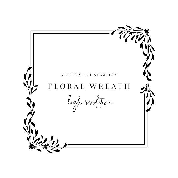 Floral wreath with leaves for wedding invitations, Decorative element for design A gorgeous leaves wreath that will look lovely on wedding invites, cards, and logos.
