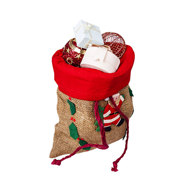istock Open New Years bag with gifts isolated 2240629854