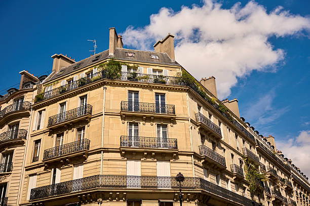 istock Haussmannian apartment building in paris with balconies 2240632106