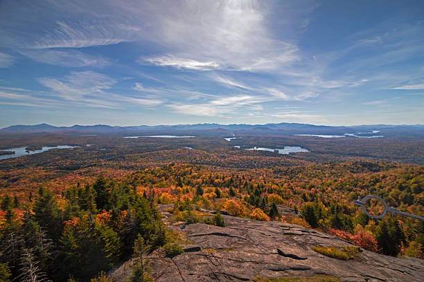 istock St. Regis Fire Tower views with peak fall foliage in daytime, Saranac Lake, Adirondack Mountains, Upstate NY 2240641961