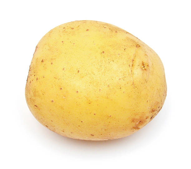 istock Young potato isolated on white background. Harvest new. Flat lay, top view 2240671512
