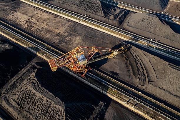 istock Aerial view of a coal port with mechanical work 2240673130
