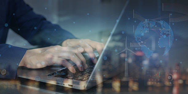 istock Hands Typing on Laptop with IoT and Digital Connectivity Concept 2240687741