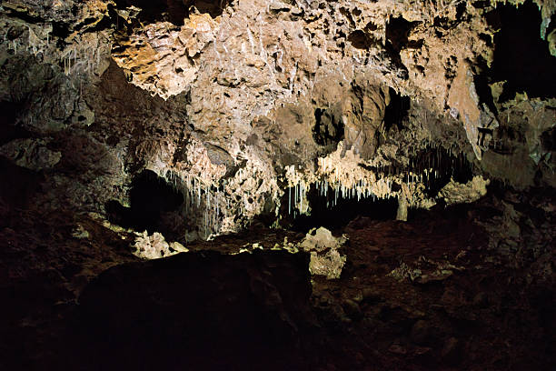 istock Beautiful white stalagmites in a cave 2240691777