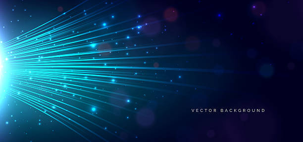 istock Abstract blue glowing lines curve with decor bokeh and sparkle on dark background. 2240699761
