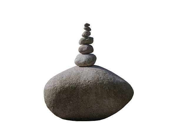 tower with stones balance and harmony isolated on white background