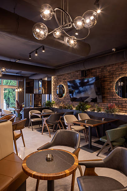 istock Modern hotel dining room prepared for guests 2240703837