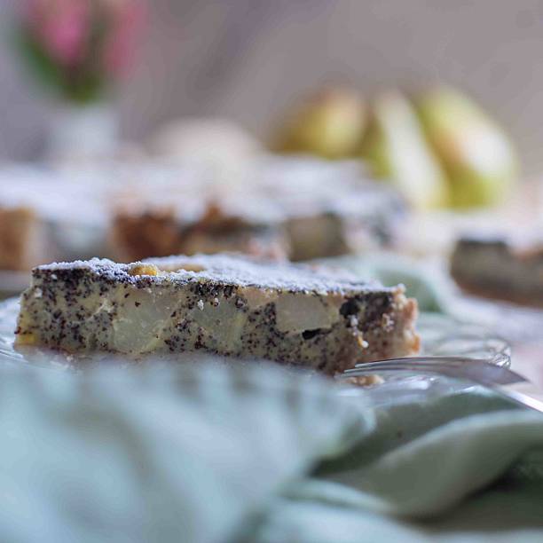 istock poppy seed pie with fresh pears 2240709649