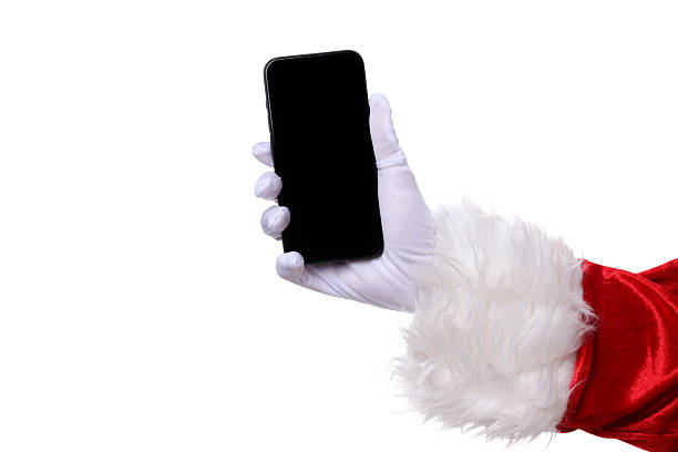 istock PNG,Santa's hand with smartphone, isolated on white background 2240712960