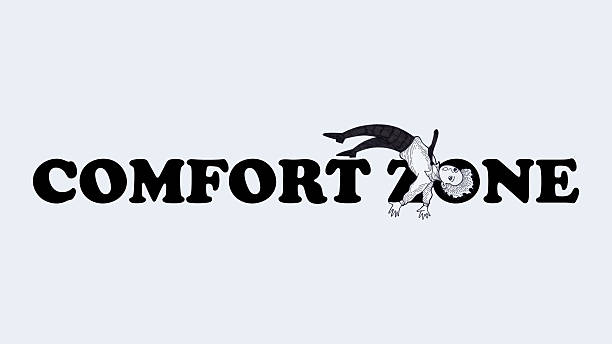 man jump outside comfort zone change to success growth business career challenge motivation opportunity self improvement life step concept art design illustration black ink drawing vintage style logo