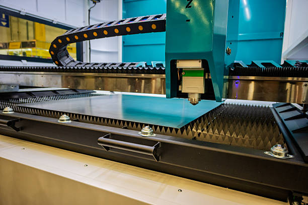 istock Laser Cutting Machine Precision Metal Manufacturing and Industrial Technology with Cutting Edge CNC Equipment and High Tech Automation 2240719363